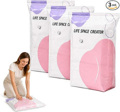 3 Pack No Pump Vacuum Storage Bags, 23.6 x 12.6 x 39.4 in | Large capacity by Unknown