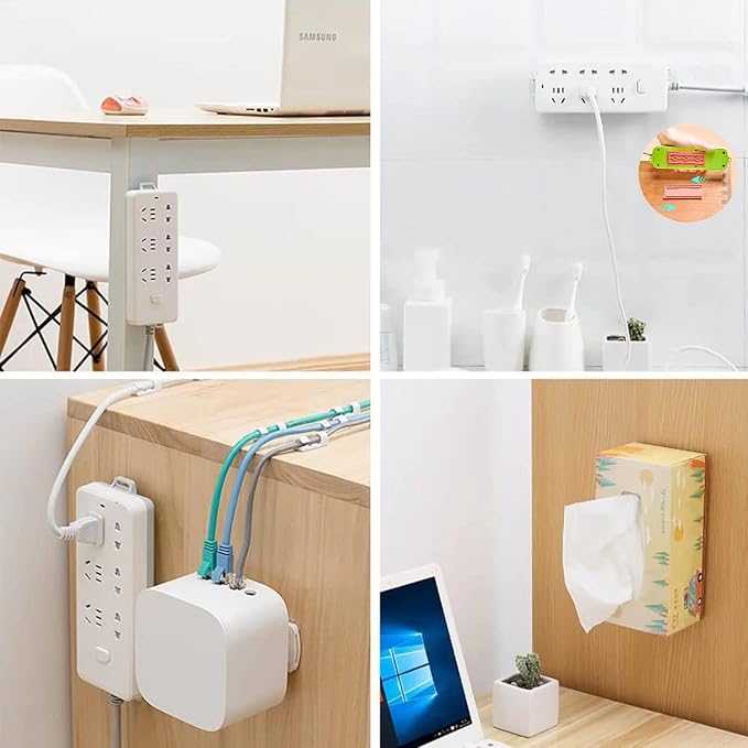 12PCS Power Strip Holder, Adhesive Punch-Free Socket Holder, Self Adhesive - Image 6