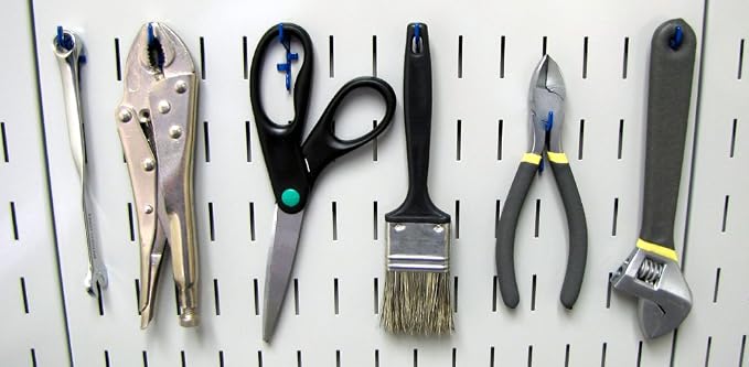 Wall Control KT-200-DLX Blue Slotted Metal Pegboard Hook Kit - Image 4