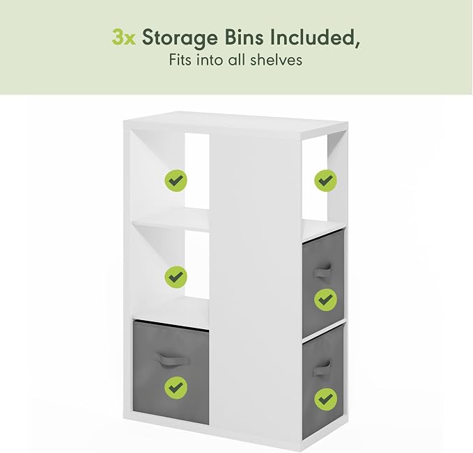 Furinno Viola Book Shelf, 3-Tier Bookshelf, Cube Storage Organizer Bookcase - Image 5