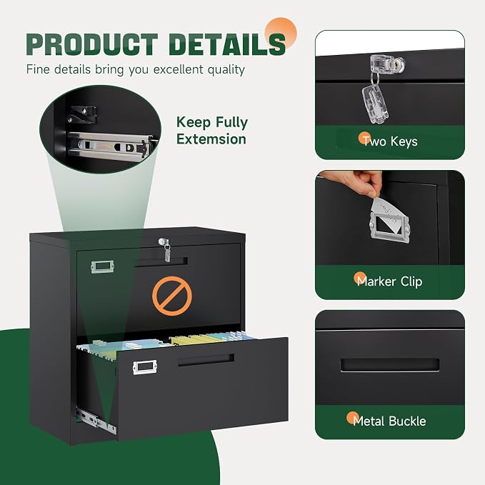 Letaya 2 Drawer File Cabinet - Image 7