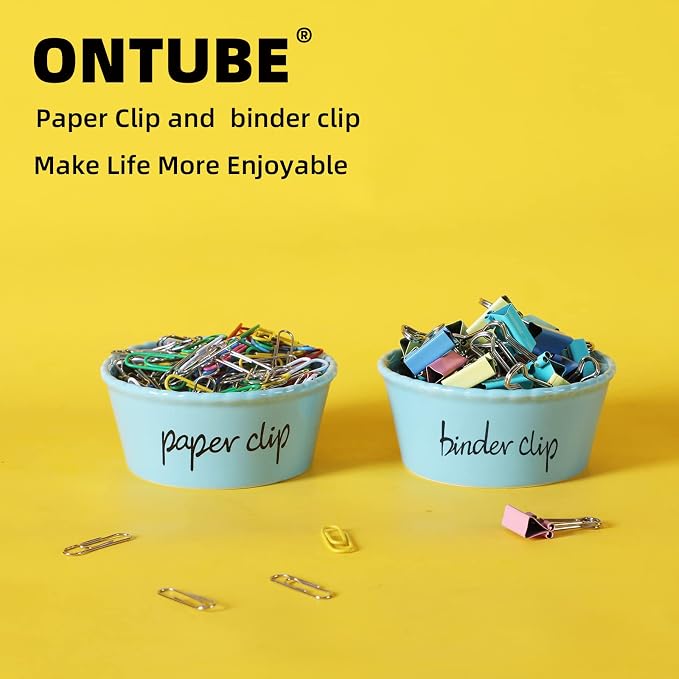 ONTUBE Ceramic Paper Clip Holder and Binder Clip Holder Set - Image 7