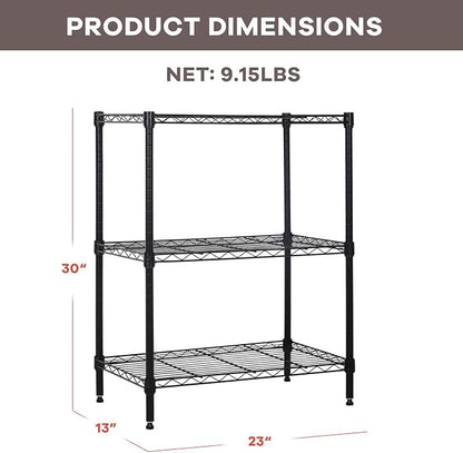 NChanmar 3-Tier Wire Shelving Unit Storage Shelves Shelf Organizer 30"x23"x12" - Image 2