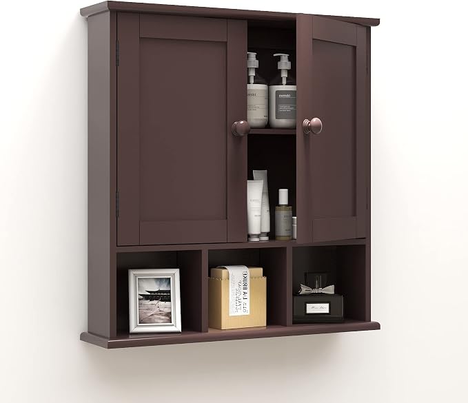 TaoHFE Brown Medicine Cabinets, Bathroom Wall Cabinet by TAOHFE
