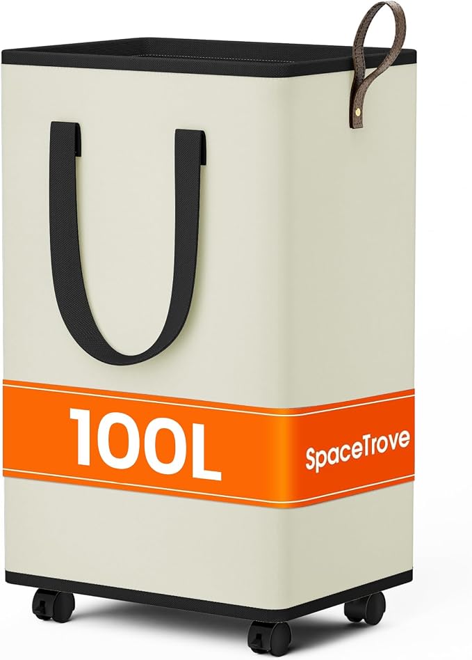 SpaceTrove Laundry Basket with Wheels, Collapsible Laundry Baskets, Laundry by Unknown