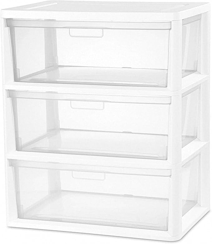 3 Drawer Plastic Storage Tower Wide Organizer by Unknown