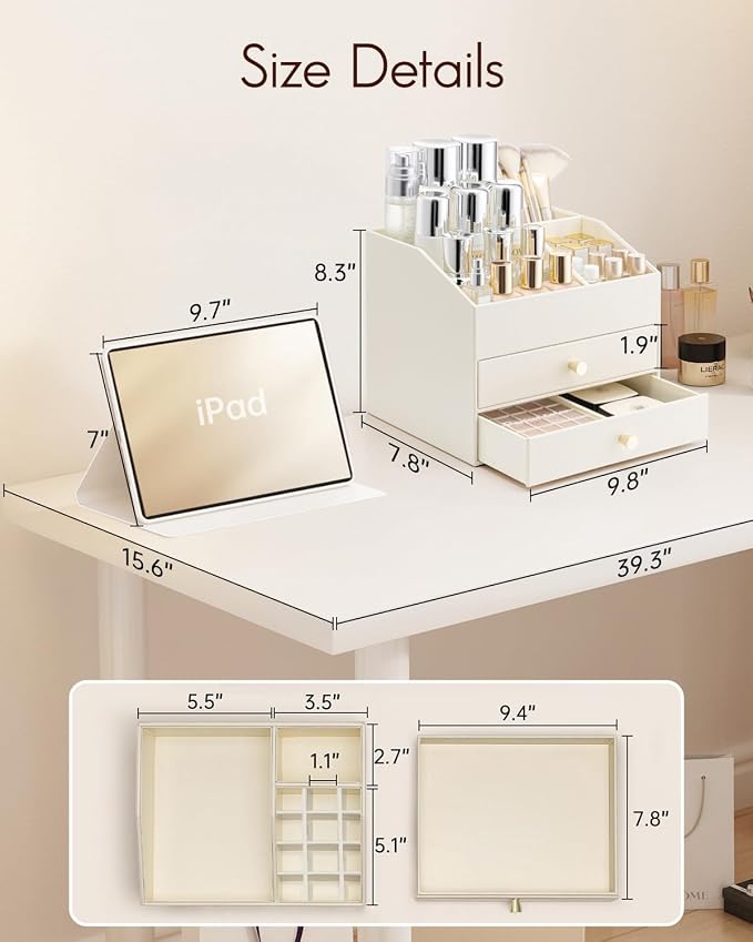 Vlando Makeup Organizer for Vanity, Large Capacity Countertop Organizer - Image 7