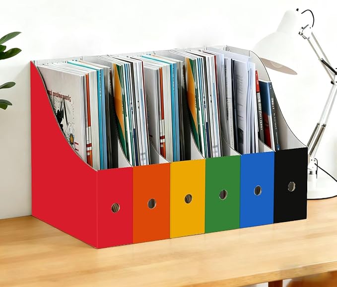 Limitliho 24 Pack Six color Cardboard Magazine Holder - Image 2