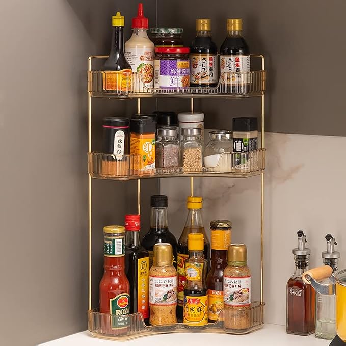 3-Tier Corner Bathroom Counter Organizer – Classic Storage Shelf - Image 6