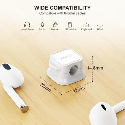 6 Pack Magnetic Cable Clip Organizer Cord Holder, Picozon Adhesive Cable - Image 7