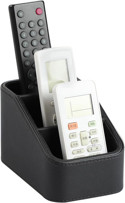 PU Leather Remote Control Holder, Small Desk Organizer Office Supply Bedside by NICLNGSH