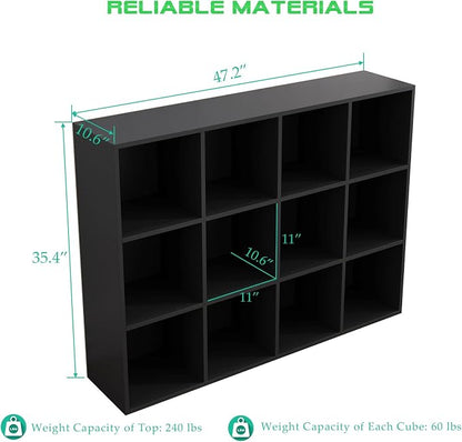 12-Cube Storage Shelf Bookcase - Image 3