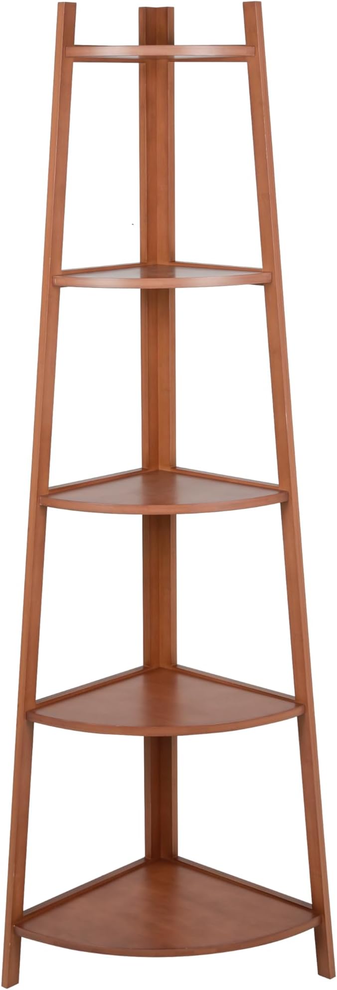 5-Tier Corner Shelf Stand, Tall Wood Shelf, Bookshelf - Image 6