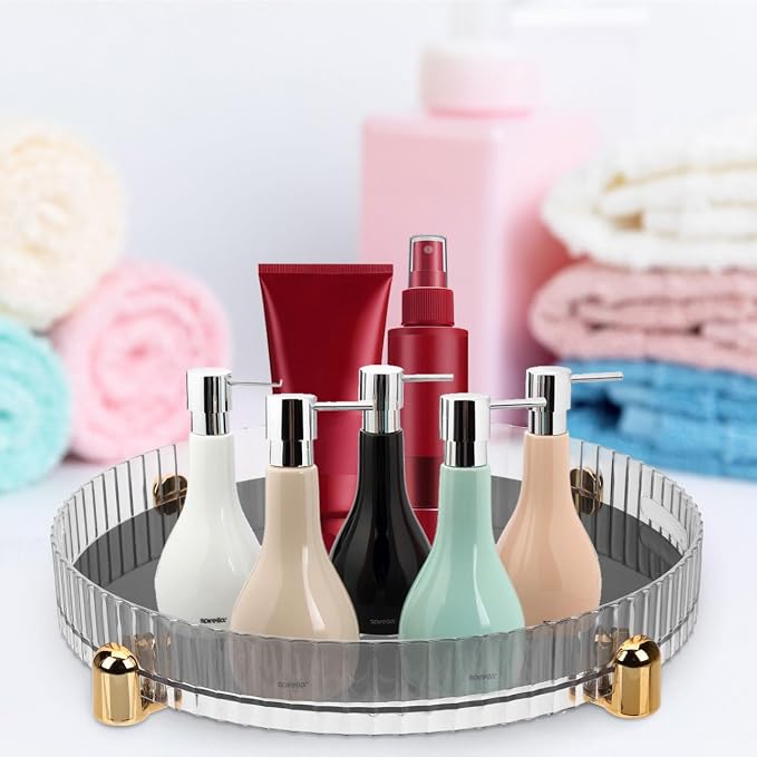 Garneck Large Capacity Rotating Makeup Organizer Tray Spinning Cosmetic Storage - Image 9