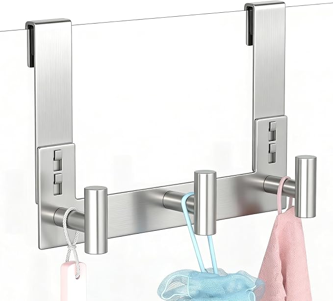 PMMASTO No-Drill Extra Long Shower Hooks, Fits 3/8" Thick Door, Heavy Duty - Image 4