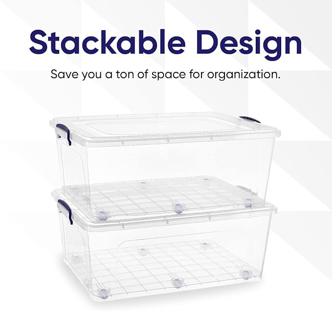 Superio Storage Bins with Lids- Clear Boxes - Image 3
