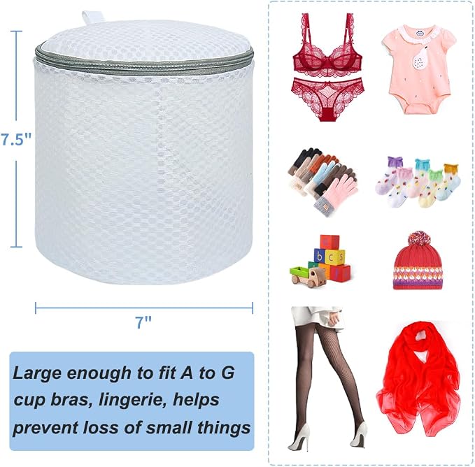 Vivifying Bra Bags for Laundry, 2 Pack Honeycomb Mesh Bra Washing Bags for - Image 2