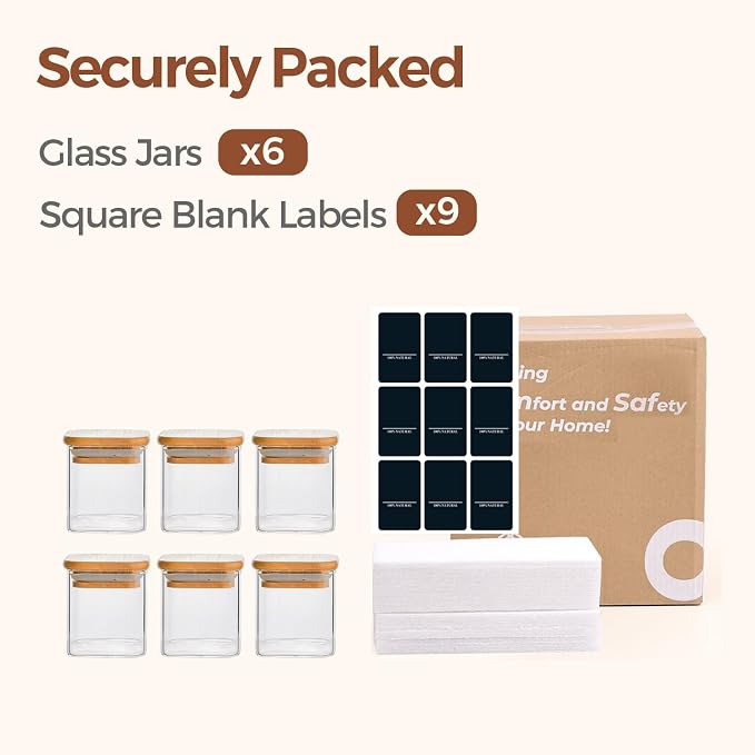 ComSaf Spice Jars with Labels 4 oz 6Pack, Small Spice Containers Starter Set - Image 8