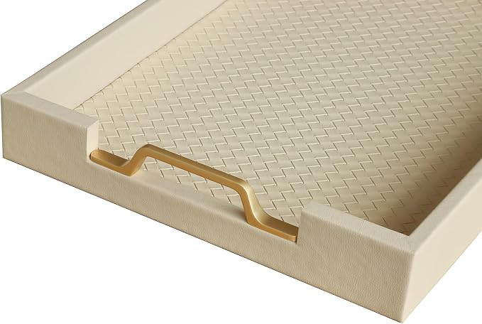 HofferRuffer Faux Leather Rectangle Serving Tray Decor Platter - Image 7