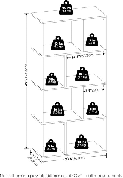 Furinno DALY Book Shelf, 8-Cube Bookshelf, Cube Storage Organizer Bookcase - Image 3