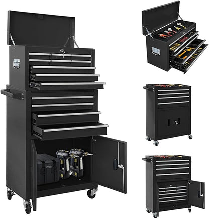 13-Drawer Double Door Rolling Tool Chest, 2 in 1 Detachable Tool Chest by Sormols
