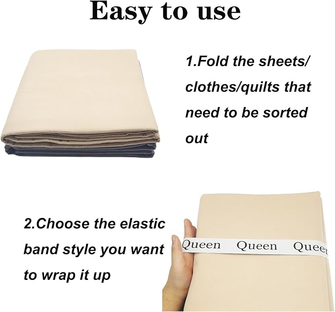 4 Pieces Bed Sheet Organizer Bands, Sheet Organizers and Storage Label Bands - Image 5