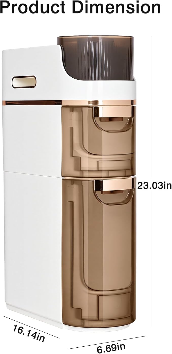 VECELO 2-Tier Slim Bathroom Storage Cabinet - Image 2