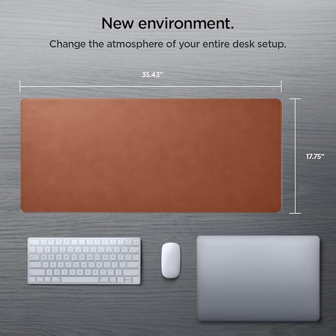 Spigen Desk Pad 35.4" x 15.7" Non-Slip Base Waterproof PU Leather Desk Mat Desk - Image 7