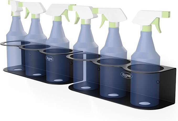 Koova 6 All-Purpose Spray Bottle Holder | Easy Install Wall Mount Hardware by Koova
