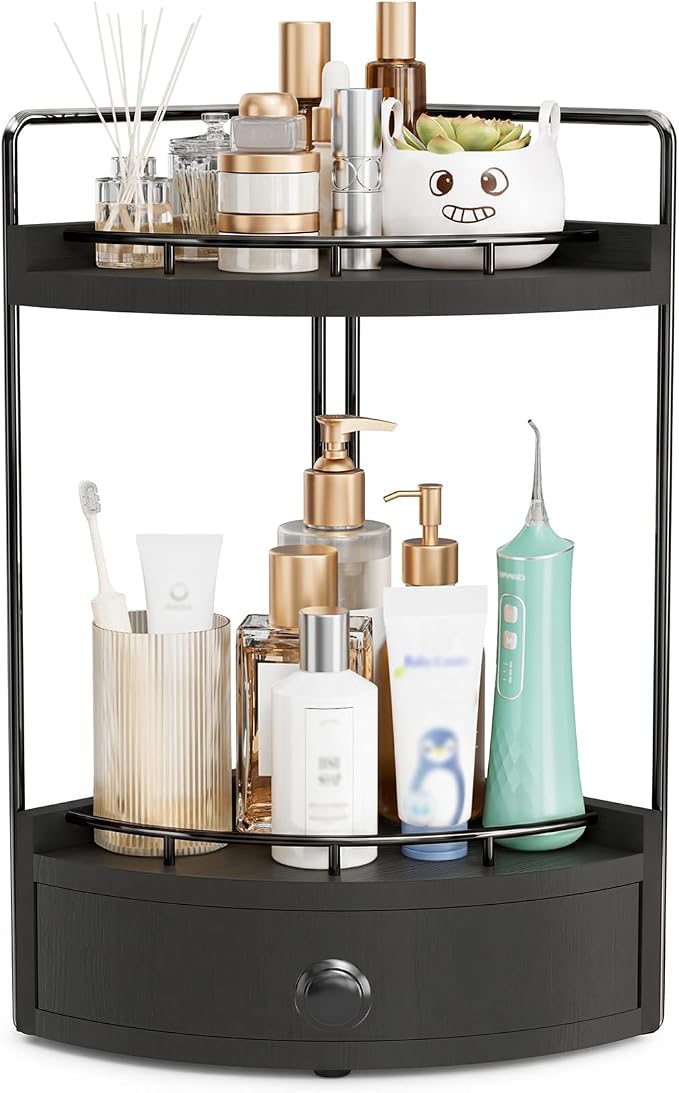 2-Tier Corner Bathroom Counter Organizer by Unknown