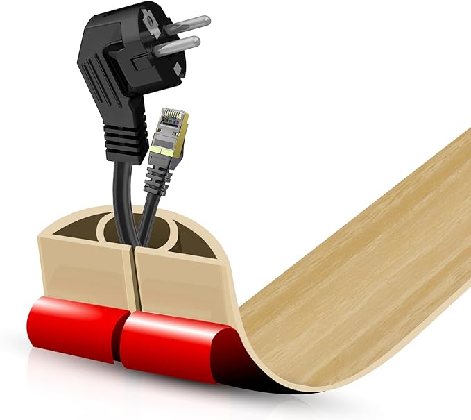 Floor Cord Cover Self Adhesive Cord Hider, 3.3FT Cable Management, Extension by DBHXXMB-HH