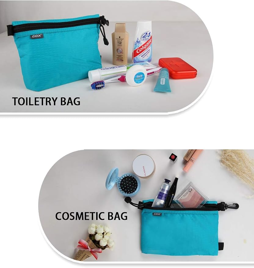GOX Travel Toiletry Bag, Carry On Small Zipper Pouch, Cosmetic Kit Makeup - Image 9