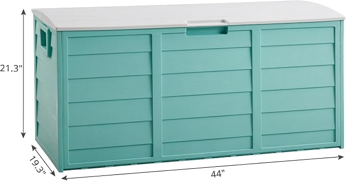 75 Gallon Outdoor Storage Deck Box, Weatherproof Resin Garden Storage Bin - Image 2