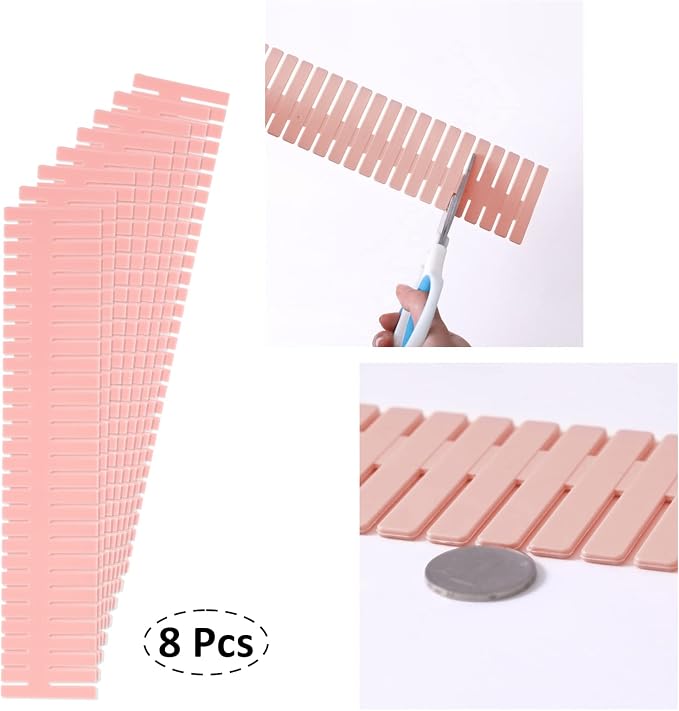 TWUTGAYW 14.5 in Pink DIY Grid Drawer Organizer - Image 7
