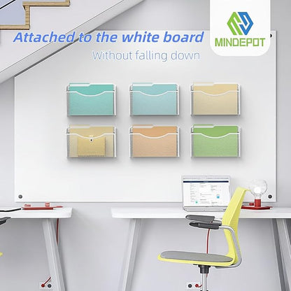 MINDEPOT Magnetic Wall File Organizer, Hanging File Holder, 3 Pack, Powerful - Image 2