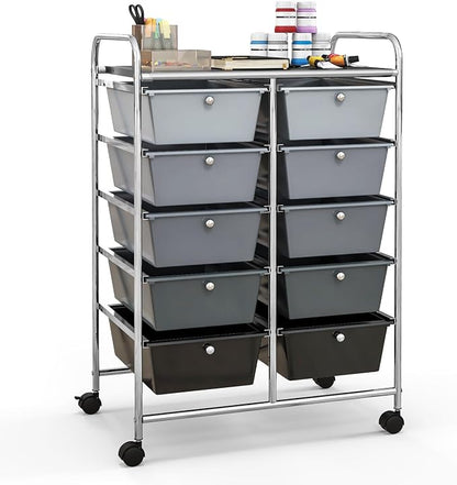 Giantex 10 Drawers Rolling Cart, Classroom Organizers, Storage Cart by Giantex