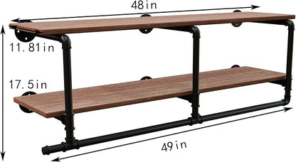 Clothes Rack 48in, Wall Mounted Garment Rack - Image 7