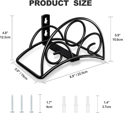 Metal Garden Hose Holder Wall Mounted Water Black Hose Holder - Image 6