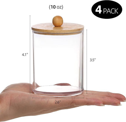 Tbestmax 4 Pack Qtip Holder, 10-Ounce Bathroom Organizer Accessories Storage - Image 2