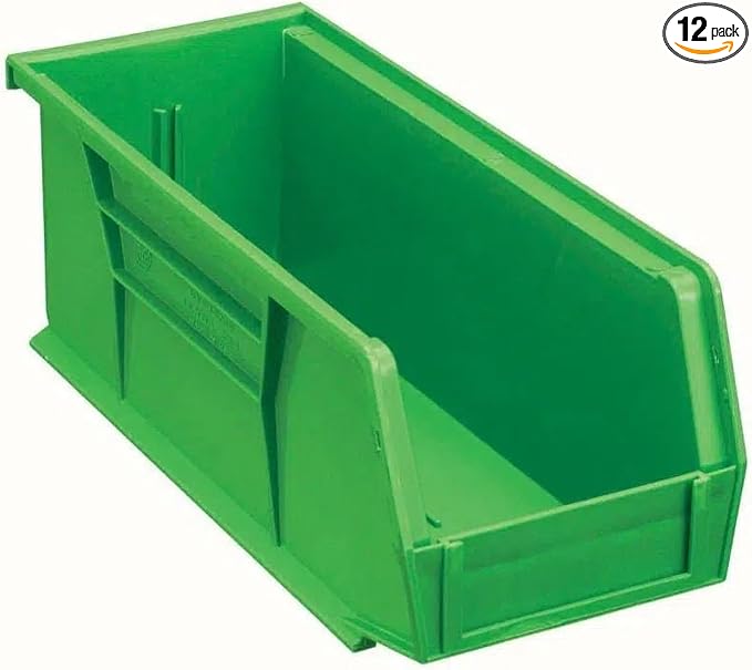 Quantum Storage QUS234 Heavy-Duty Stackable Plastic Storage Bins by QuantumStorageSystems