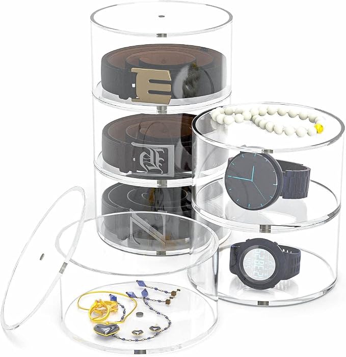 NIUBEE Belt Organizer, Acrylic 10 Layers Belt Case Storage Holder and Display - Image 7