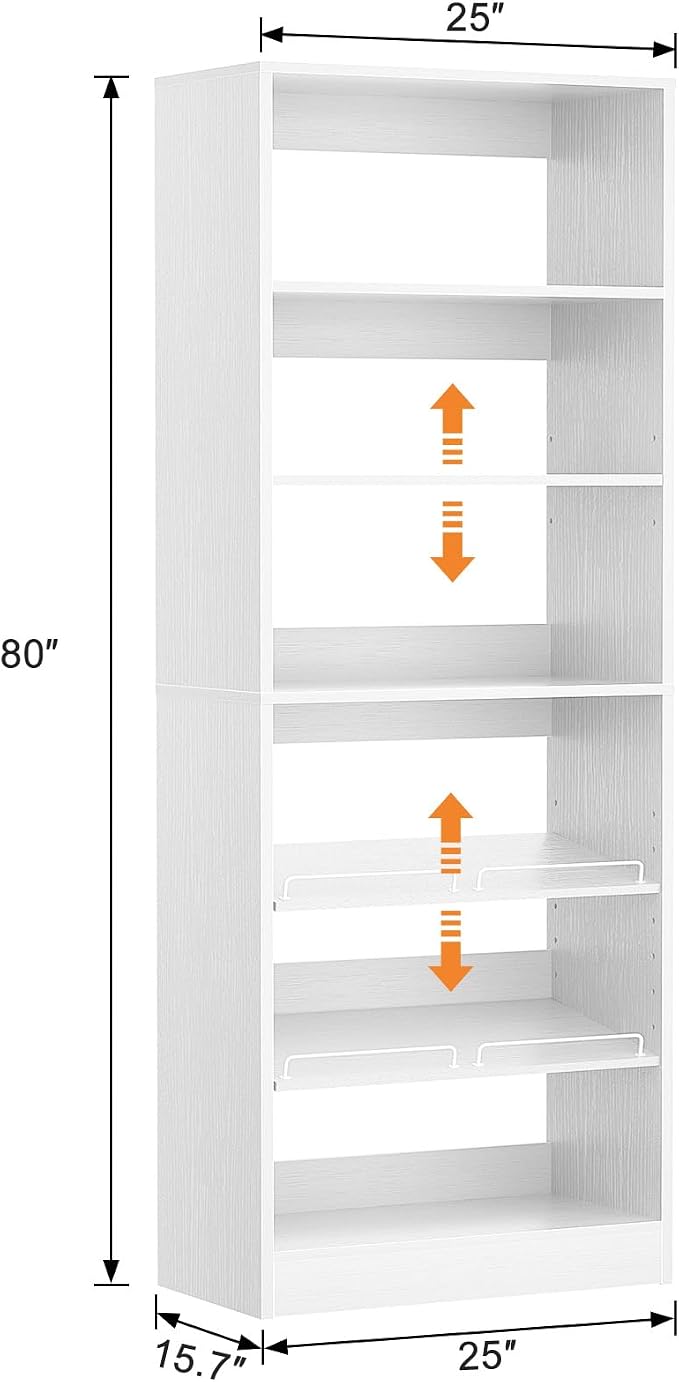 Unikito 25” Closet Organizer System, Freestanding Shoe Storage Shelves - Image 7