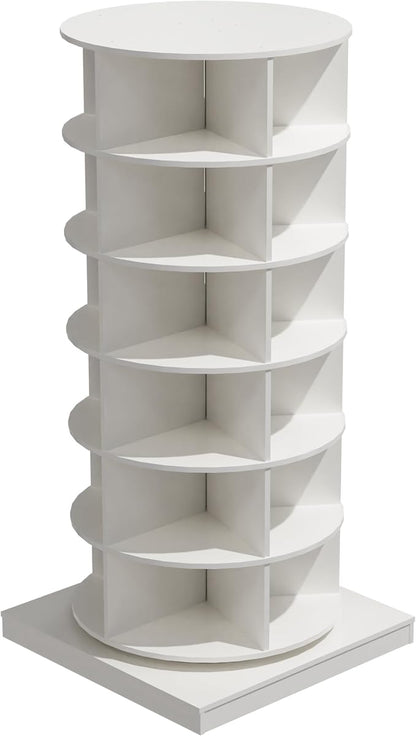 HomVent Rotating Shoe Rack, Wooden 6-Tier Spinning Shoe Rack Tower | 360° - Image 3