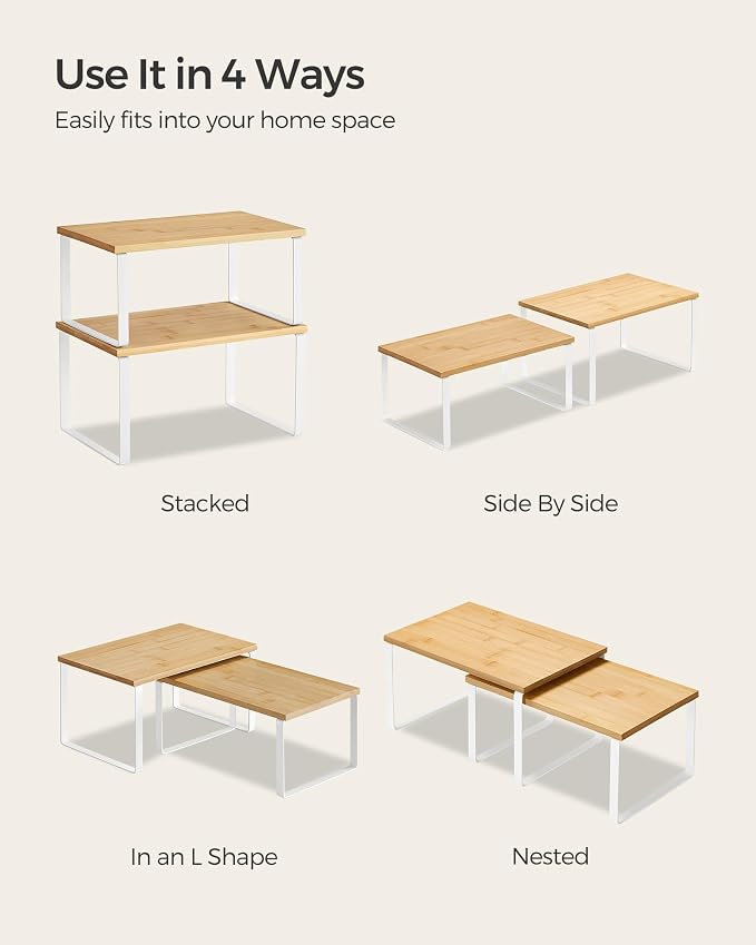 SONGMICS Cabinet Organizer Shelf, Kitchen Storage, Spice Rack, Expandable - Image 7