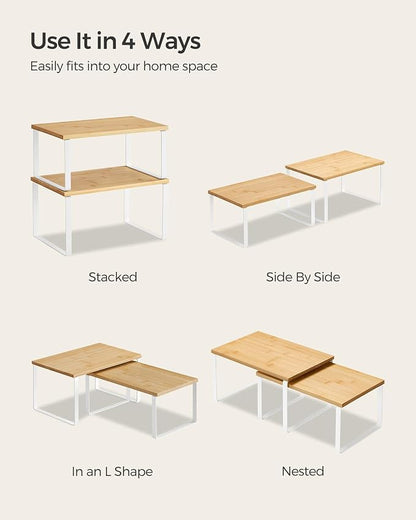SONGMICS Cabinet Organizer Shelf, Kitchen Storage, Spice Rack, Expandable - Image 7