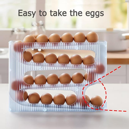 Sotfamily FIFO Egg Holder for Fridge, Egg Organizer for 28 Large Size Eggs | - Image 6