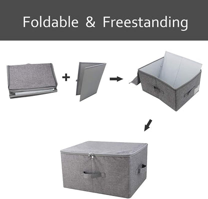 iwill CREATE PRO Pack of 3, 17.7 * 13.8 * 9.8" Stackable Folding Storage Baskets - Image 4