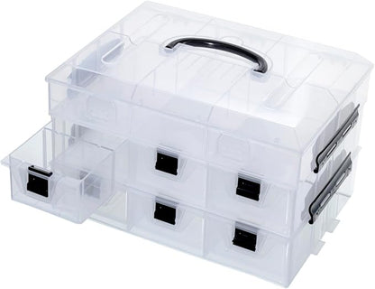MyGift 11 Inch Clear Plastic Storage Box Container, Arts and Crafts Sewing - Image 7