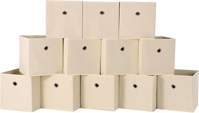 Foldable Storage Cubes Bins, 11 Inch Cloth Storage Cube Fabric Storage Box by NieEnjoy