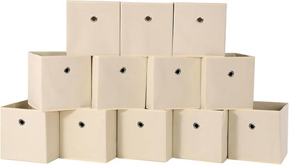 Foldable Storage Cubes Bins, 11 Inch Cloth Storage Cube Fabric Storage Box by NieEnjoy